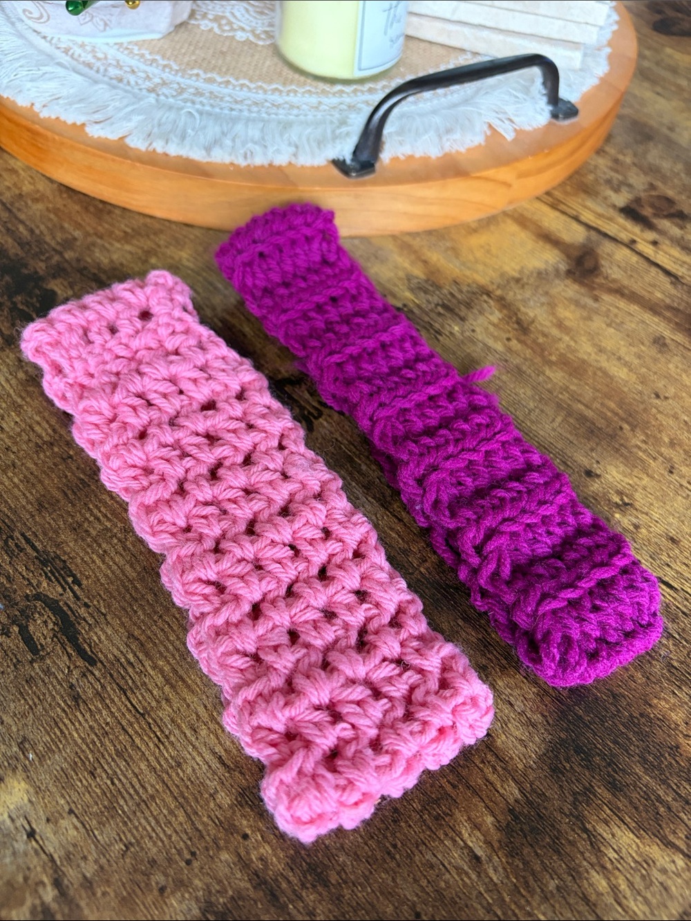 Handmade Crochet Headbands - Pink & Magenta